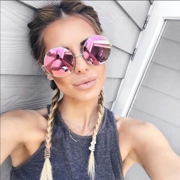 Pawsitively Posh Accessories - {AVERY} boho retro round oversized mirror sunnies